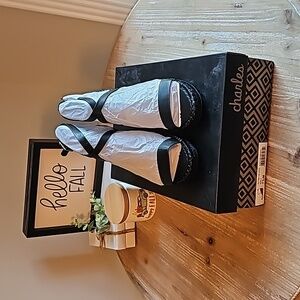 Charles by Charles David Nola Black 7.5 M Heels Wedge New in Box